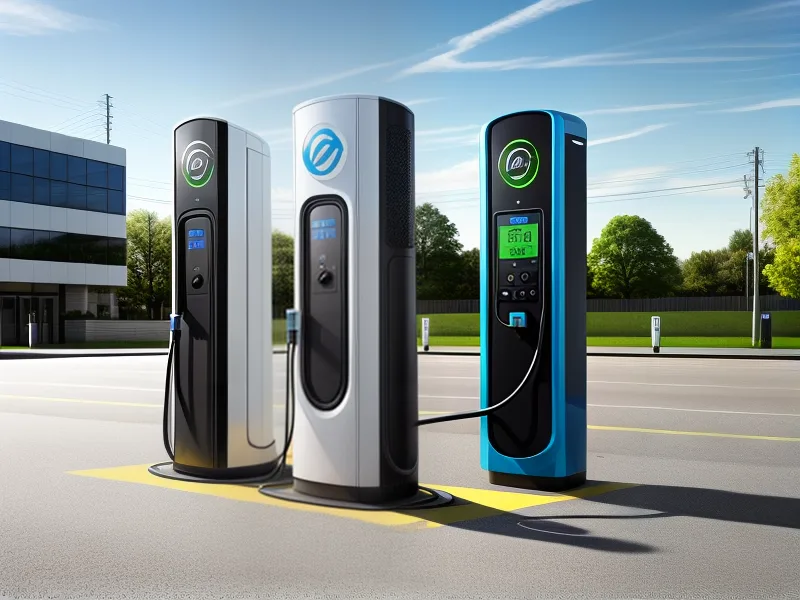 Image of an electric charging station.  Comparing Car Insurance Costs: Electric Vehicles VS Gas Vehicles